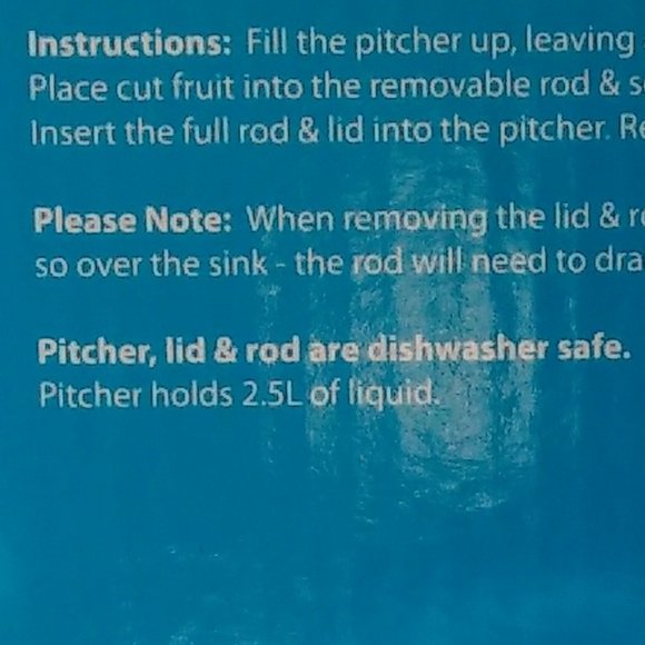 2.5 Liter Fruit-Infusing Pitcher  New-In-Box - Picture 5 of 8